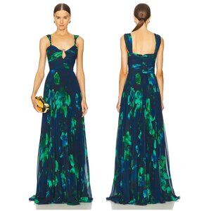 New AMUR Zariah Twisted Strap Plisse Gown Size 10